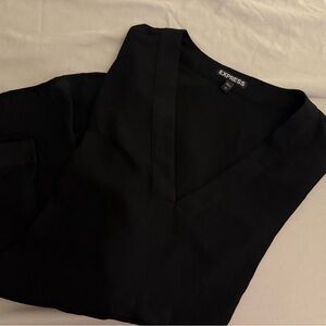 Express Elegant Black V-Neck Blouse size L